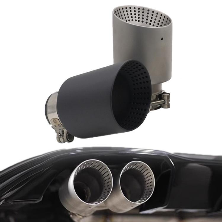 Car Inclined Stainless Steel Muffler Exhaust Pipe, 76x101mm Black, 76x101mm Silver, 76x114mm Black, 76x114mm Silver