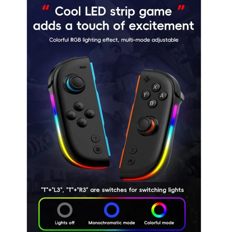 For Nintendo Switch JOY-05 Split Controllers TMR Hall Effect Joysticks, 6-Axis Motion & RGB Lighting