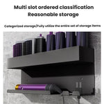 For Dyson Wall-Mounted Curling Iron Hair Dryer Storage Rack, Black Aluminum, Iron