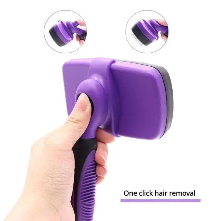 Pet Deshedding Brush for Cats & Dogs 1-Click Release Hair Remover Tool Grooming Brush, Small, Large