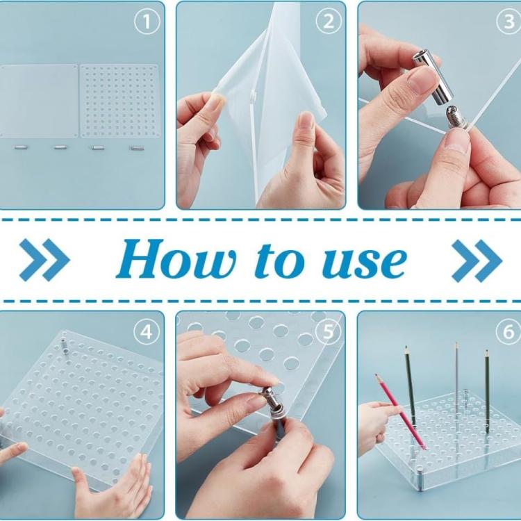 120-Hole Acrylic Paint Brush Holder And Pencil Storage, YX177