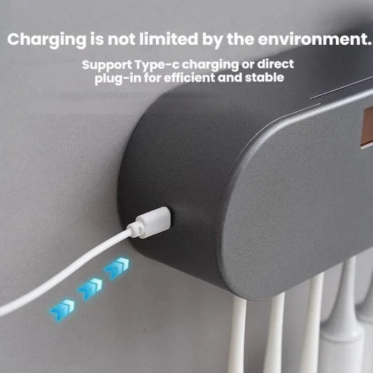 Wall-Mounted Smart UV Sterilization Multifunctional Toothbrush Holder