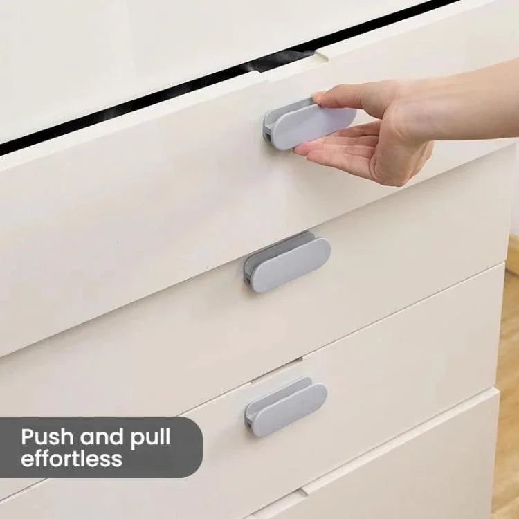 2pcs /Pack No Drill Adhesive Cabinet & Drawer Pull Handles For Glass Windows, Kitchen Doors, Furniture