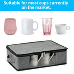 Coffee Mug Storage Box with Compartments and Lid