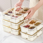 8-Compartment Spice Organizer with Transparent Lid & Handle For Dried Basil, Parsley, Rosemary & Bay Leaves, 8-Compartment