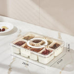 8-Compartment Spice Organizer with Transparent Lid & Handle For Dried Basil, Parsley, Rosemary & Bay Leaves, 8-Compartment