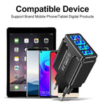 5.1A QC3.0 Fast Charging 4USB Port Cell Phone Charger, EU Plug, US Plug, UK Plug