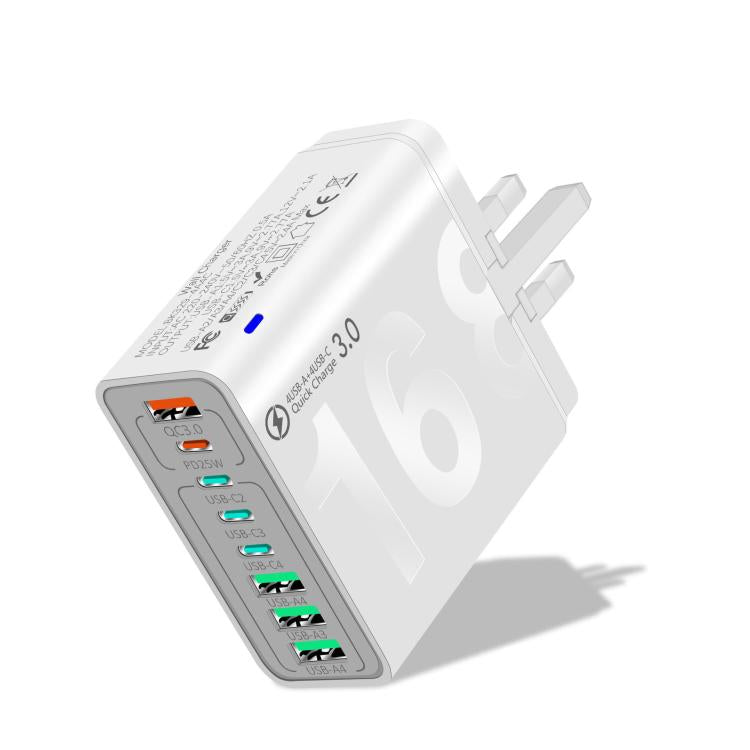 150W 4USB+4Type-C 8 Interface QC3.0 Fast Charging Cell Phone Charger, EU Plug (Black), EU Plug (White), EU Plug (Yellow), US Plug (Black), US Plug (White), US Plug (Yellow), UK Plug (Black), UK Plug (White), UK Plug (Yellow)