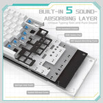 Ajazz AK820 Hot Swappable Wired Mechanical Keyboard With Light, Green Switch Ice Blue Light White, Red Switch White Light Black, AS Red Switch White Light Gray White, HP Switch White Light White Gray, Sea Salt Switch RGB Purple White Blue              ...