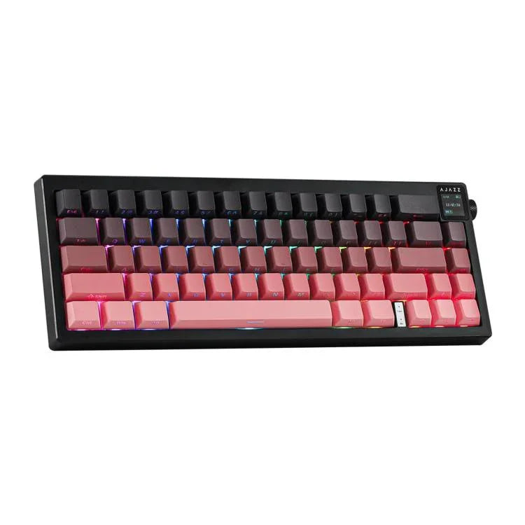 Ajazz AK650 Tri-mode Wireless Mechanical Keyboard With Screen Knob RGB Light, Flying Fish Switch Purple White Blue, Dream Switch Purple White Blue, Dream Switch Black Gray Yellow, Dream Switch Side Engraved Gradient Blackberry