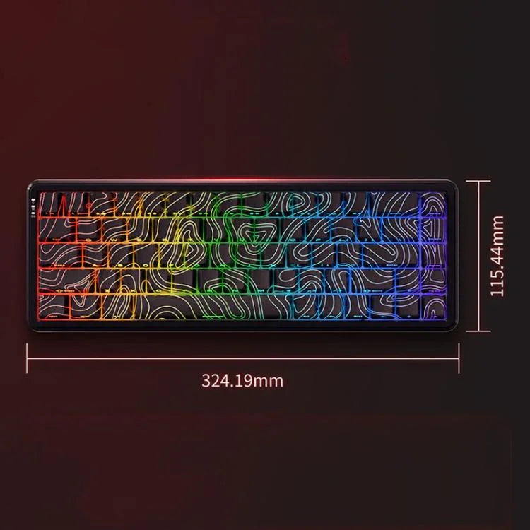 Ajazz AK680 MAX Magnetic Shaft Mechanical Wired Keyboard With RGB Light, Black, White, Black Gray Yellow, Blue White Dark Blue, Side Engraving Gradient Pink, Contour Line Black, Contour Line White