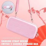 For Nintendo Switch 2 Sakura Print Crossbody Bag Portable Handheld Shoulder Carry Case, Carry Case