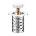 A1 Steel Basket Large Bore Copper Core Drainer Bouncing Core Washbasin 33-55mm Hole Distance Universal Plug Core, Short 8cm, Long 8cm