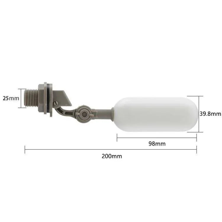 Mini Plastic Float Valve for Aquariums/Humidifiers/Small Water Tanks, 1/2 Inch/20mm Black, 1/2 Inch/20mm Gray, 1/2 Inch/20mm  With AdjustableLlock, 3/4 Inch/25mm Black, 3/4 Inch/25mm Gray