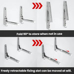 Adjustable Wall-Mounted Microwave Shelf 304 Stainless Steel Kitchen Organizer with Dual Hooks