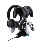 Multi-Function Gaming Stand For Headset & 4 Controllers With Dual USB Charging Ports And RGB Lighting
