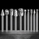 10pcs /Box HSS Rotary File Woodworking Tools Root Carving File, 10pcs /Box Rotary File