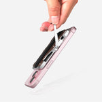 For AirTag 2nd Gen / AirTag 1st Gen Magnetic Metal Card Holder with Phone Stand, RFID Blocking, Elastic Wrist Strap