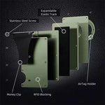 For AirTag 2nd Gen / AirTag 1st Gen Metal Card Holder RFID Blocking Wallet