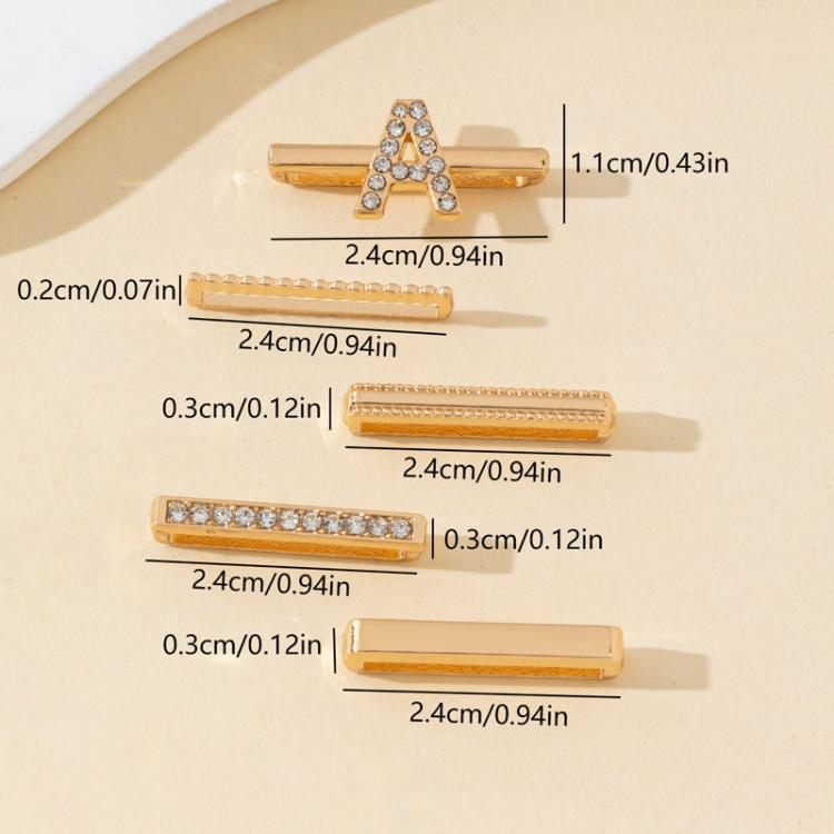 5pcs /Set Strap Decorative Rings Strap Letter Charms Accessories, A, B, C, D, E, F, G, J, K, L, M, R, S