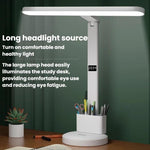 Xiajule Eye-Caring Study Desk Lamp With Time Display 3-Color Temperature Dimmable Reading Bedside Lamp, XH4000, XH4800