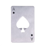 2 PCS Stainless Steel Bottle Beer Opener Poker Playing Card Spades Soda Bottle Cap Opener