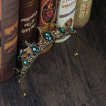 Vintage Small Baroque Green Crystal Tiaras Crowns for Women Girls Bride Wedding Hair Jewelry Accessories