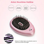 Portable Electric Hair Ionic Brush Hair Straightener Brush Negative Ion Comb Anti-static Massage Mini Straight Hair comb, Pink, Green