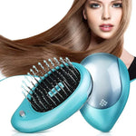 Portable Electric Hair Ionic Brush Hair Straightener Brush Negative Ion Comb Anti-static Massage Mini Straight Hair comb, Pink, Green