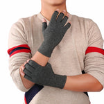 A Pair Sports Breathable Health Care Half Finger Gloves Rehabilitation Training Arthritis Pressure Gloves, Gray S, Black Fiber S, Hemp Gray Dispensing S, Gray M, Black Fiber M, Hemp Gray Dispensing M, Gray L, Black Fiber L, Hemp Gray Dispensing L