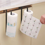 Door Cabinet Hanging Paper Towel Rack Partition Layer Kitchen Paper Cling Film Storage Rack, Black