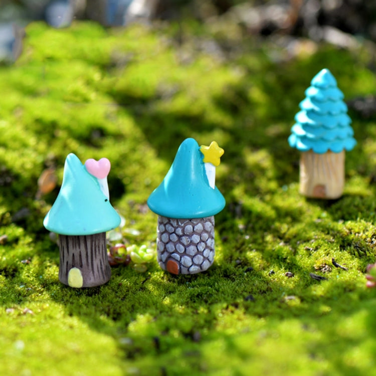 2 PCS Cartoon Tree House Moss Micro-landscape Fleshy Ornaments Jewelry, Random Style Delivery, Cartoon Tree House Ornaments