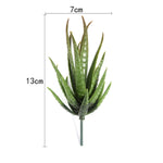 Artificial Mini Aloe Plastic Plants Craft Floristry Landscape Garden Family Office Decoration, Green not Flocked, Flocking Green Red Tip, Flocking Green Yellow Tip