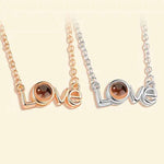 Love Memory 100 Languages I Love You Projection Love Letter Pendant Necklace, love letter rose gold, love letter silver