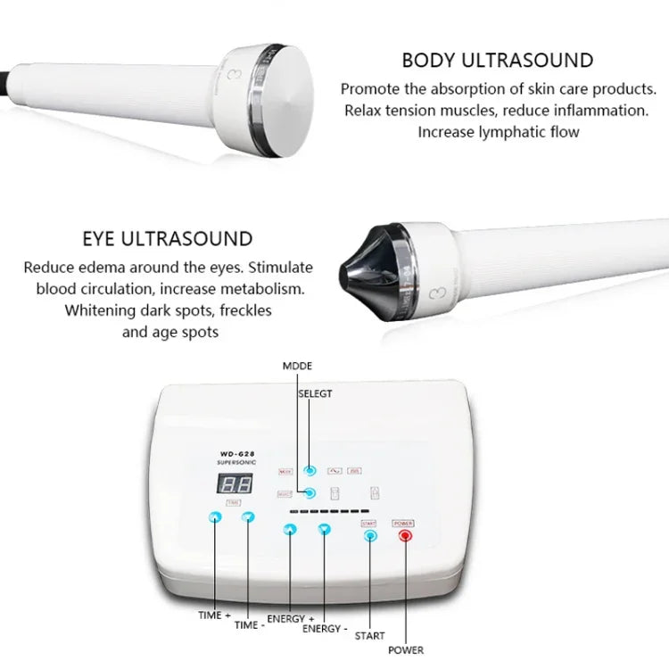 2 PCS Professional Ultrasonic Ladies Skin Care Whitening Freckle Anti-aging Beauty Facial Machine