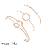 Punk Simple Double Knot Loop Metal Chain Bracelet Bohemian Retro Jewelry