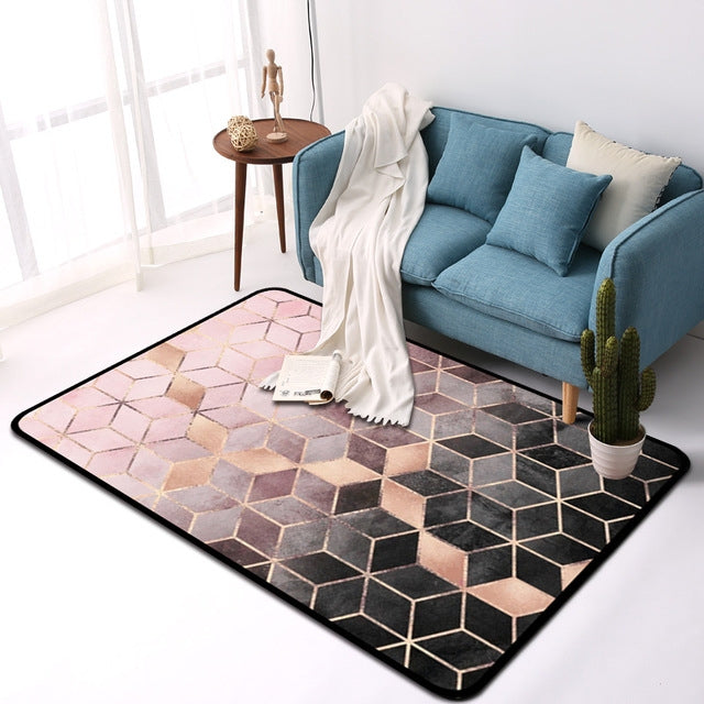 Geometric Pattern Bedroom Door Rug Decorative Mat, 40x60cm, 45x75cm, 60x90cm, 40x120cm, 80x120cm, 80x160cm, 100x160cm, 150x200cm, 160x230cm