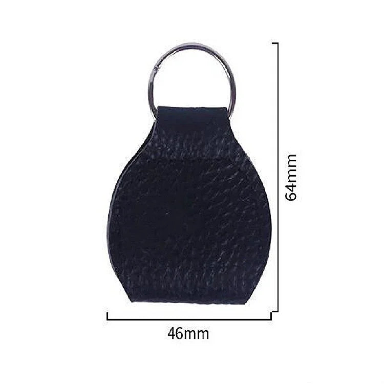 10 PCS Genuine Leather Guitar Pick Storage Bag with Key Ring, Black, Brown