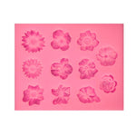 Fondant Cake Silicone Mold Chocolate Mold DIY Trumpet Flower Sun Flower Baking Decoration, Sun Flower Shape(Pink), Sun Flower Shape(Gray)