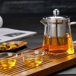 Stainless Steel Clear Heat Resistant Glass Filter Tea Pot, Capacity: 750ml, Capacity: 750ml