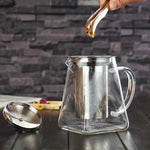 Stainless Steel Clear Heat Resistant Glass Filter Tea Pot, Capacity: 950ml, Capacity: 950ml