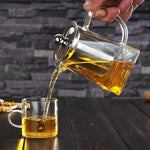 Stainless Steel Clear Heat Resistant Glass Filter Tea Pot, Capacity: 950ml, Capacity: 950ml