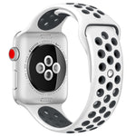 For Apple Watch Series 10 42mm / 9&8&7 41mm / SE 3&SE 2&6&SE&5&4 40mm / 3&2&1 38mm Fashionable Classical Silicone Sport Watch Band(Grey White), WA1230A, WA1230B, WA1230BG, WA1230BH, WA1230BL, WA1230BM, WA1230BR, WA1230BY, WA1230C, WA1230D, WA1230DW    ...