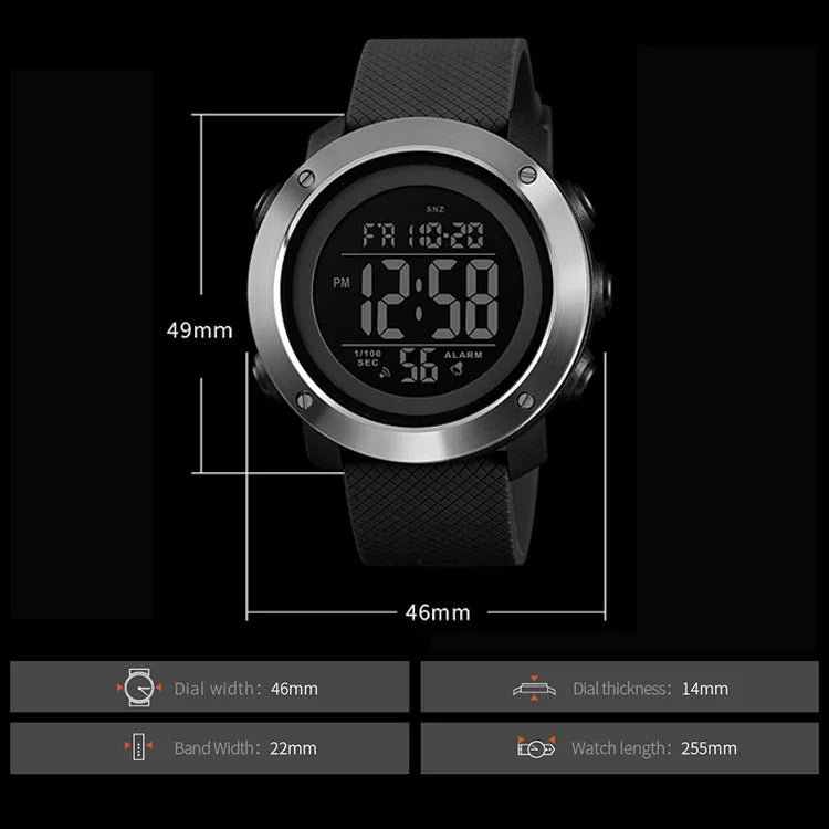 SKMEI 1426 Multifunctional Outdoor Fashion Noctilucent Waterproof White Machine Rubber Ring Digital Watch, White Machine Rubber Ring, 1426 White Machine Rubber Ring