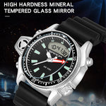 SANDA 3008 Multifunctional Men Outdoor Sports Noctilucent 50m Waterproof Digital Wrist Watch