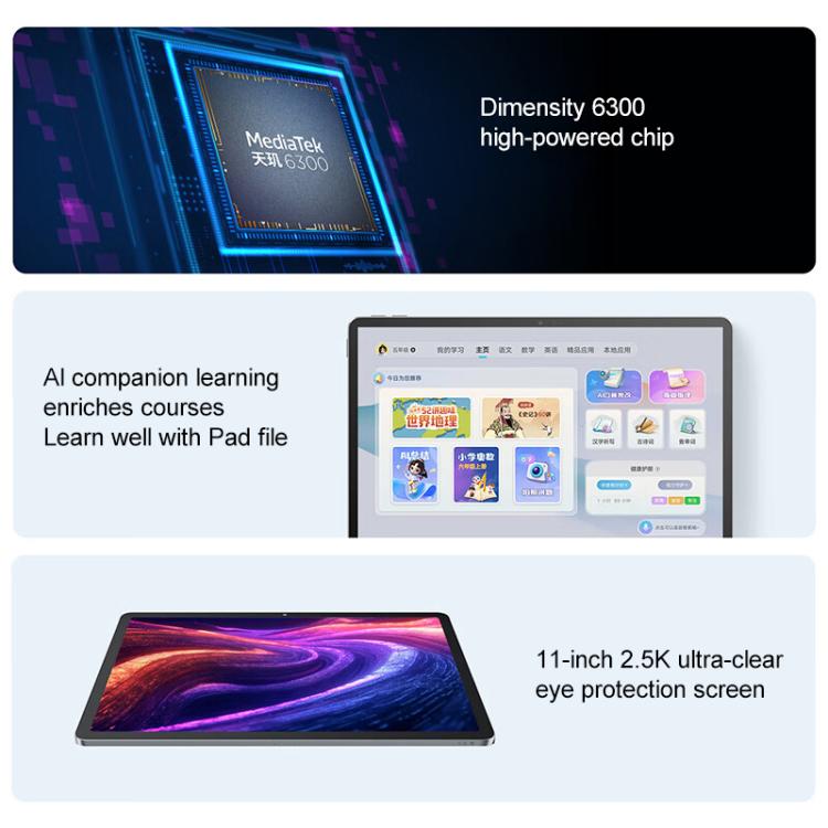 Lenovo Xiaoxin Pad 11 inch 2025 5G Tablet, 8GB+256GB, Android 15, MediaTek Dimensity 6300 Octa Core,US Plug, 8GB+256GB 5G