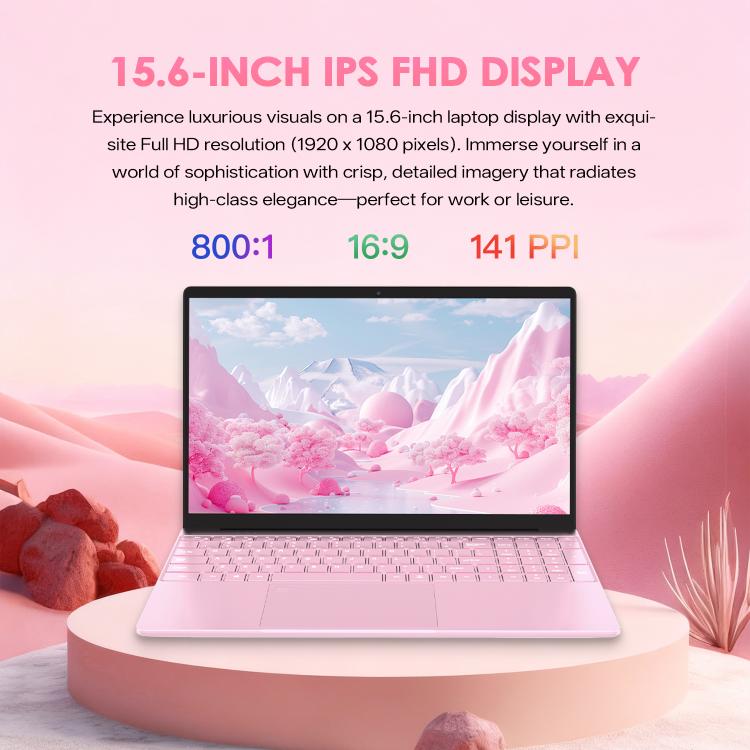 GXMO T152J 15.6 inch Laptop, No Memory, Windows 11 Pro Intel Celeron N5100 Quad Core, Support Fingerprint Unlock, UK Plug, No Memory, UK Plug