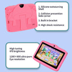 BDF 7 inch WiFi Kids Tablet PC with Mushroom Silicone Case, 2GB+32GB, Android 8.1 MTK6735 Quad Core CPU, US Plug, 4GB+64GB