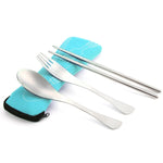 Three-Piece Outdoor Cutlery, Grass green, Fluorescent green, Orange, Purple, Big Red, Light blue, Dark blue, Rose Red