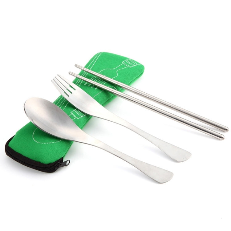 Three-Piece Outdoor Cutlery, Grass green, Fluorescent green, Orange, Purple, Big Red, Light blue, Dark blue, Rose Red